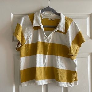 Madewell striped cropped body rugby shirt